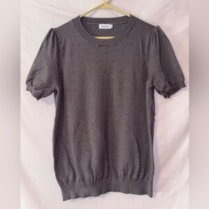 Gray Puff Sleeve Sweater